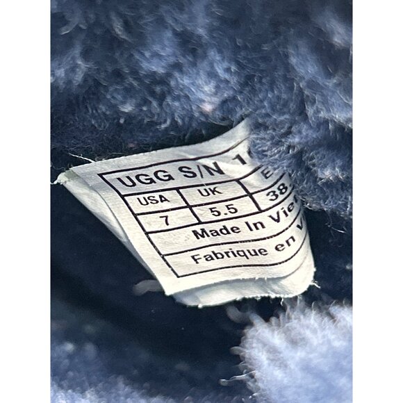 UGG Womens Mini Bailey Bow II Boots Size 7 Navy Blue Suede Shearling Warm Winter - Picture 7 of 9